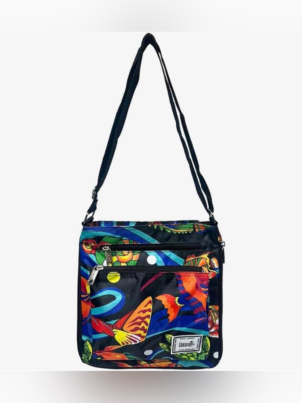 Hawaiian Pattern Crossbody Bag with Adjustable Strap